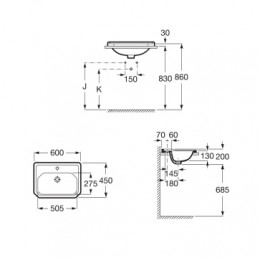 Z_CARMEN Раковина 600х450х200 мм, врезная (сверху)