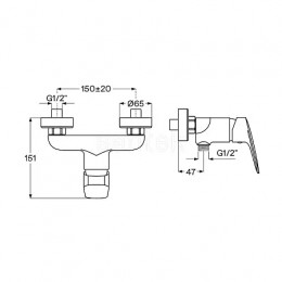 Смеситель Таос для душа с аксессуарами, хром
