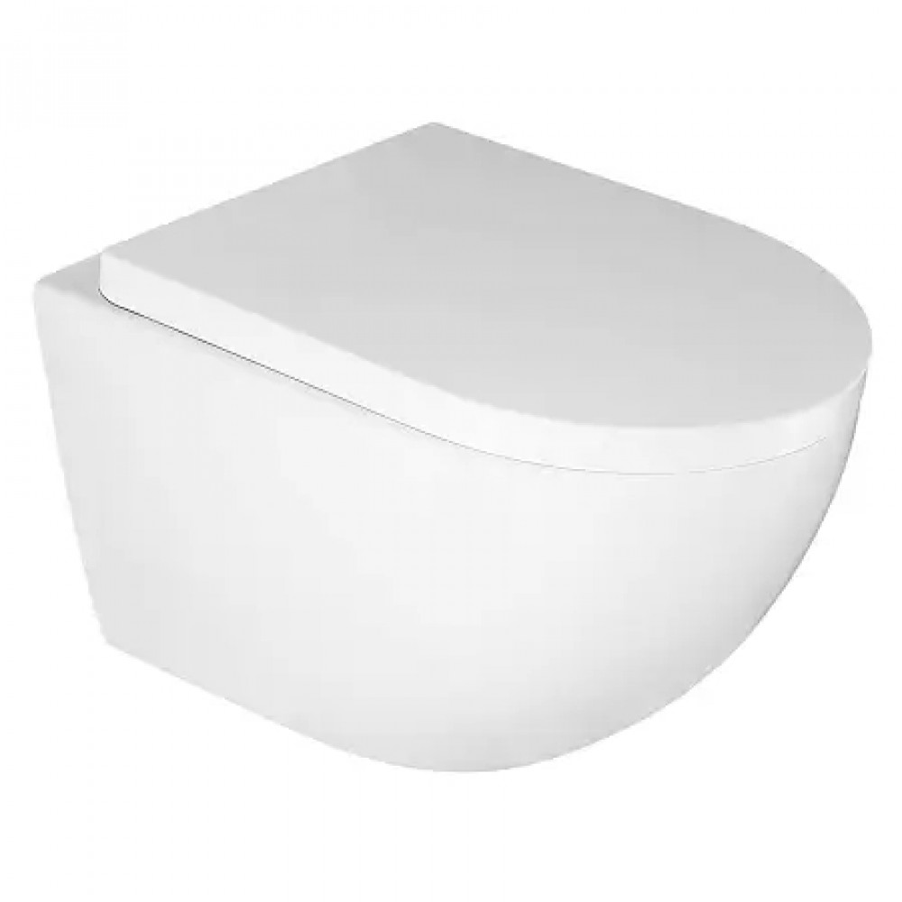 Унитаз подвесной AZARIO Ormi AZ-0253VD безободковый, с микролифтом. Размер: 490*360*365mm