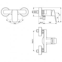 CERAPLAN Настенный смеситель для душа