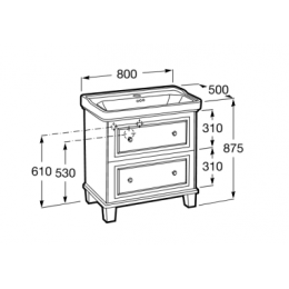 Z_CARMEN Модуль д/раковины 800 мм, Satin White