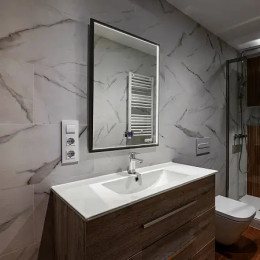 AZARIO зеркало Эдисон - МЕТЕО 600х800 бесконтактный сенсор, погодный модуль