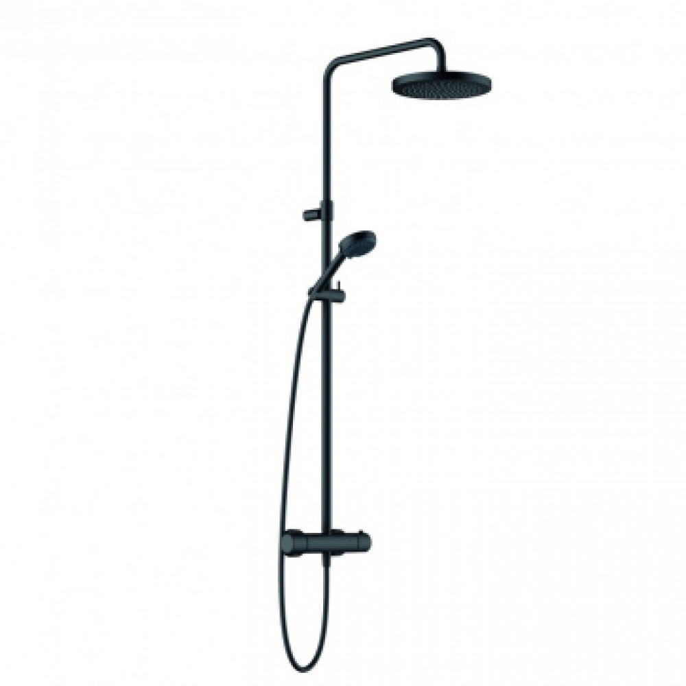 KLUDI LOGO DUAL SHOWER SYSTEM с термостатом, черный матовый, арт. 6808239-00