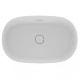 E139701 IPALYSS Vessel Овальная раковина-чаша с тонкими стенками - 60 см, технология Diamatec®, без отверстия под смеситель, с отверстием перелива, с