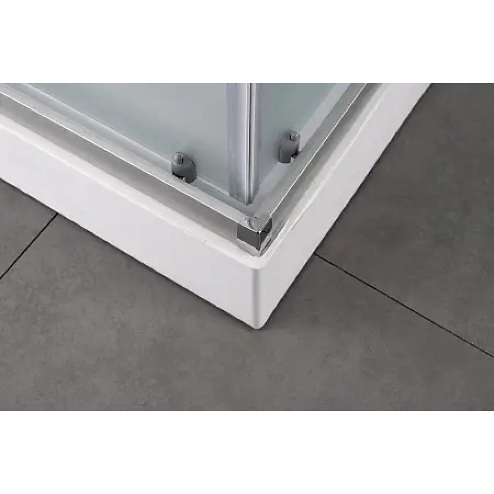 Душевая кабина CS-5180-13R F, 100*80*215 низкая, белая, прямоугольная, стекло 4мм, поддон 13 см