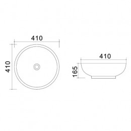 AZ-4947 Раковина накладная круглая 41*41*16,5