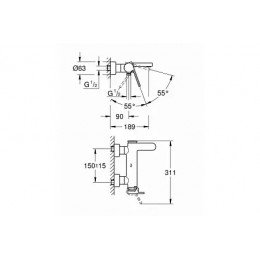 33553003 Plus Смеситель однорычажный для ванны, DN 15, хром