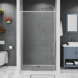 AZ-Y43-130-CH-CL Душевое ограждение SHANGHAI DRO-130х195-CH-CL, прозрачное стекло 6 мм, профиль хром