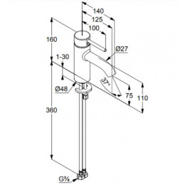 KLUDI BOZZ Смеситель для умывальника, арт. 382720576