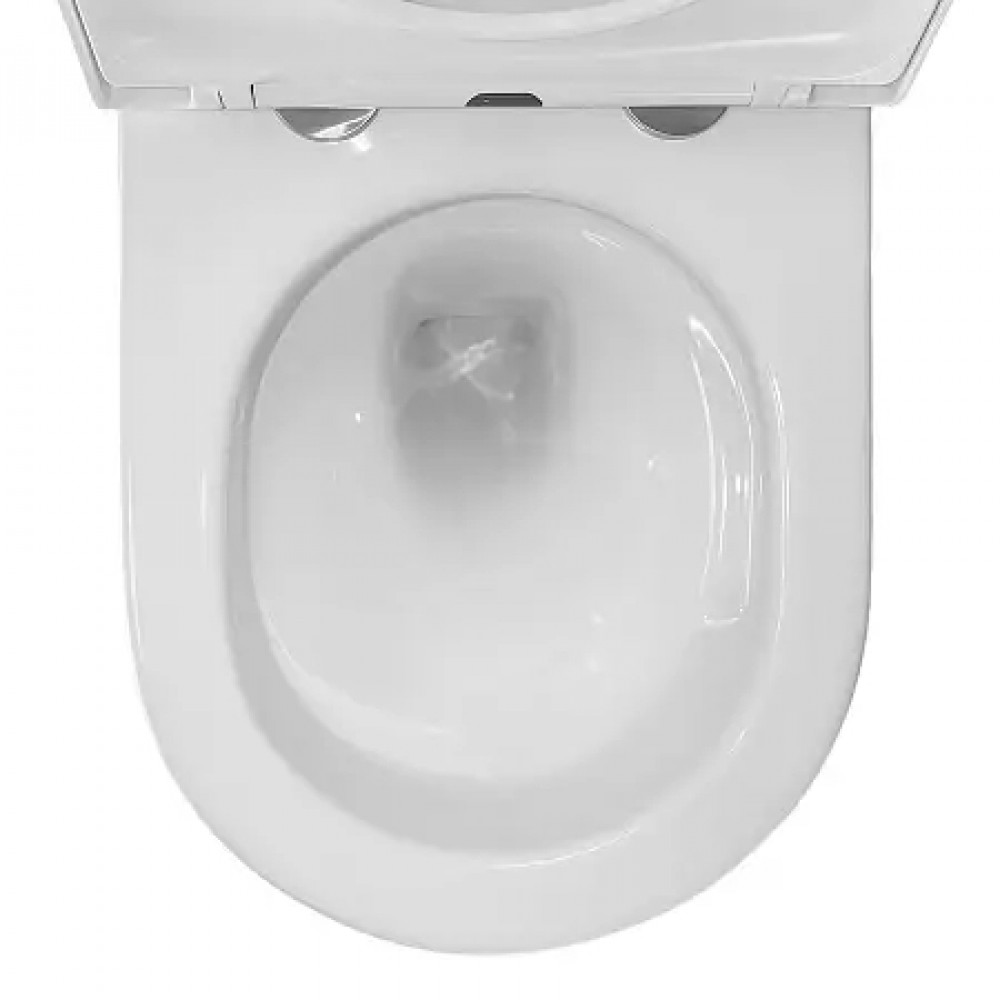 Унитаз подвесной AZARIO Ormi AZ-0253VD безободковый, с микролифтом. Размер: 490*360*365mm