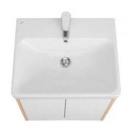 Сканди 55 Тумба Doors Белый/Дуб Верона (БЕЗ УМЫВАЛЬНИКА Адриана-55)