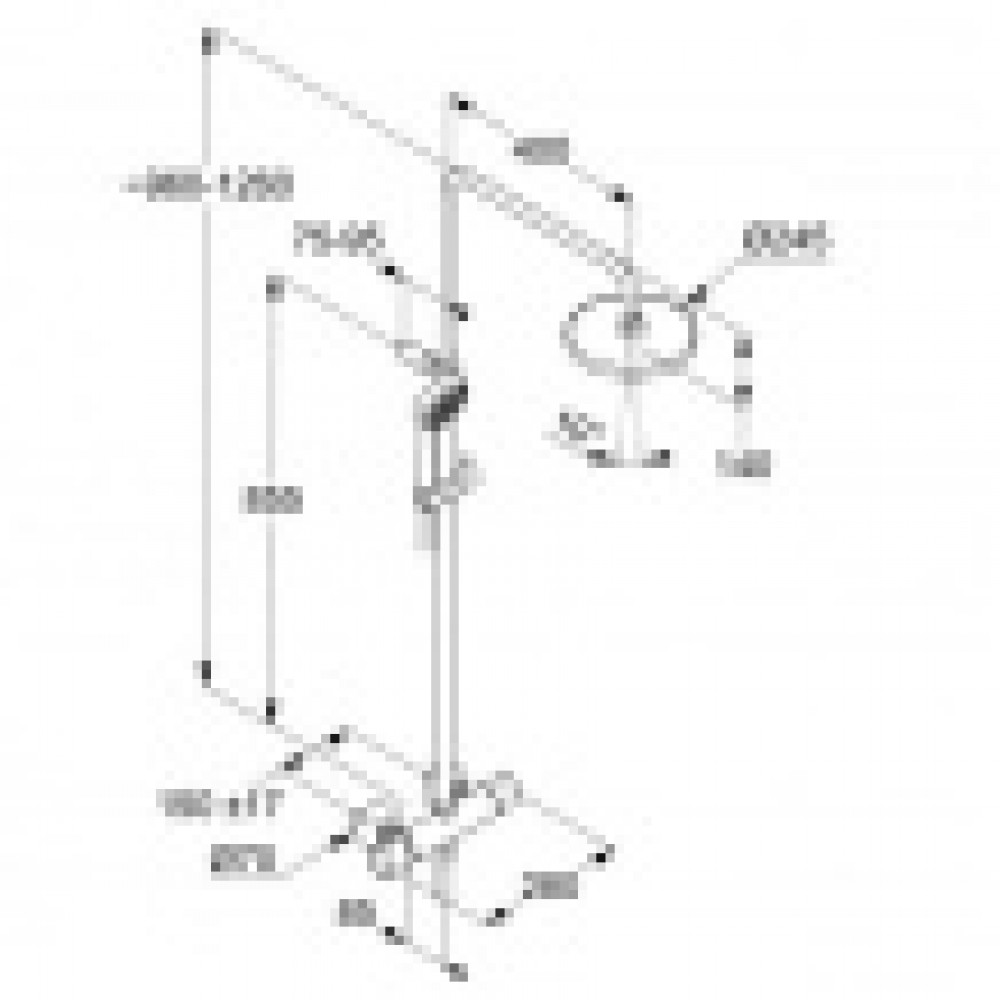 KLUDI LOGO DUAL SHOWER SYSTEM с термостатом, черный матовый, арт. 6808239-00