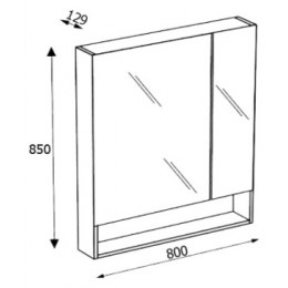 THE GAP ORIGINAL Шкаф зеркальный 800 мм, белый