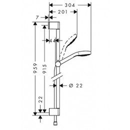 26570400 Croma Select S Душевой набор Croma Select S Multi 0.90м