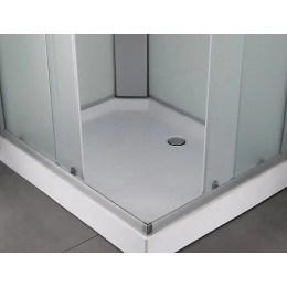 Душевая кабина CS-5180-13L F, 100*80*215 низкая, белая, прямоугольная, стекло 4мм, поддон 13 см
