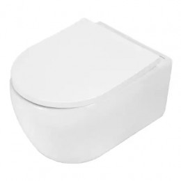 Rime Унитаз подвесной  с функцией торнадо, с сиденьем микролифт, дюропласт. 490*360*365mm (1 место)