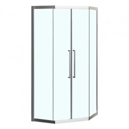 AZ-092K2-100-CH-CL Душевое ограждение OSAKA DIA-TD-100х100х195-CH-CL, прозрачное стекло 5 мм, профиль хром, две двери сдвижные