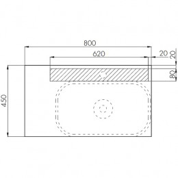 Мишель 80 Столешница+панель  Дуб Эндгрейн универсальная