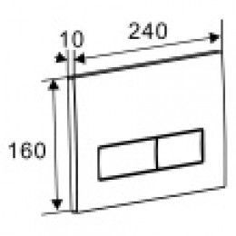 Клавиша смыва, черная матовая (квадратная), AZARIO NEW (AZ-501A)