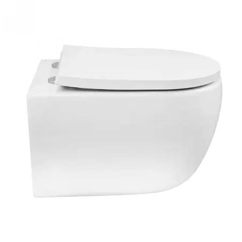 Rime Унитаз подвесной  с функцией торнадо, с сиденьем микролифт, дюропласт. 490*360*365mm (1 место)