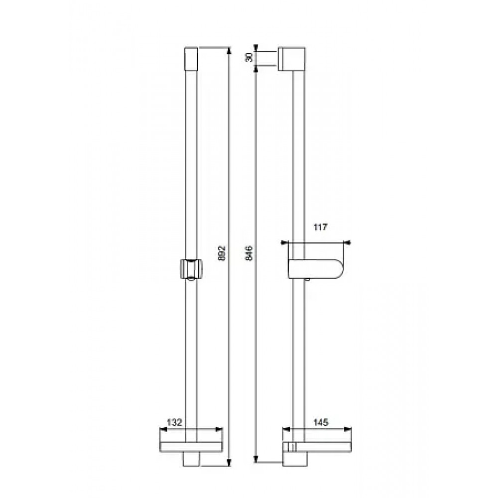 BA220AA Штанга для душа VIDIMA FRESH XL  D24 900 мм