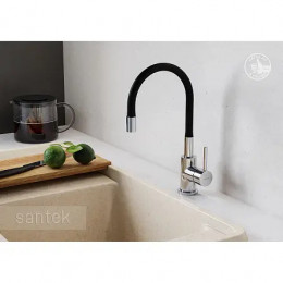 Смеситель Тесио для кухни с гибким изливом, хром