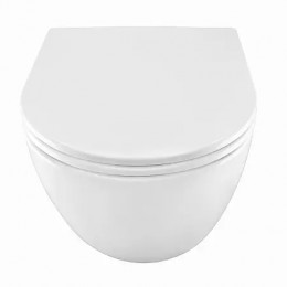 PRO ( круглый) СКРЫТОЕ ТОРНАДО подвесной безободковый унитаз в комплекте с сидением микролифт скрытая система смыва  490*370*360 мм