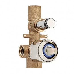 Смеситель для душа, встраиваемый, 2 выхода (внешняя часть), цвет хром+Bossini Встраиваемая часть смесителя с девиатор