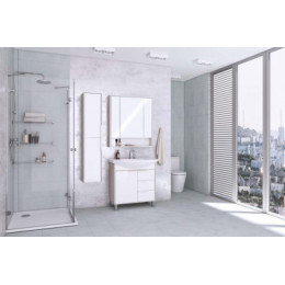 РИКО 80 Тумба (Белый/Ясень Фабрик)(БЕЗ УМЫВАЛЬНИКА SMILE 80)