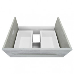 Комплект Тумба Florena 60 (810*610*470) с раковиной Leon 7506-60 Светлый Бетон