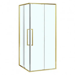 AZ-R43-100-BGL-CL Душевое ограждение SHANGHAI SQP-100х100х195-BGL-CL, прозрачное стекло 6 мм, профиль брашированное золото