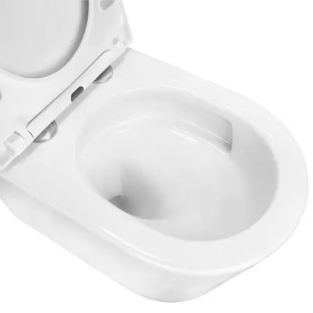 Velo Унитаз подвесной с функцией торнадо, с сиденьем микролифт, дюропласт. 490*360*360mm (1 место)