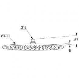 KLUDI A-QA Верхний душ, круглый, плоский, 400 мм