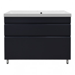 Комплект Тумба Эстима 100/2Н напольная с раковиной Астория 100 Графит