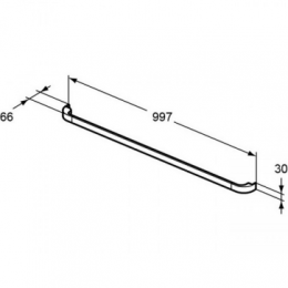 R4360AA TONIC II Ручка в комплекте (1 шт.) (Ш)997 x (Г)66 x (В)30 мм, с крепежом. Для подстолья и декоративного модуля для умывальника TONIC II 100 см