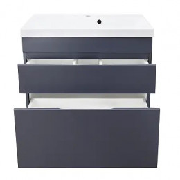 Комплект Тумба Эстима 80/2Н напольная с раковиной Астория 80 Графит