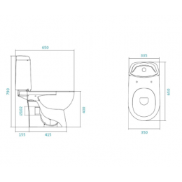 Унитаз-компакт "Остин" (станд, 2-реж., дюро, метал крепеж, softclose, тонкое)