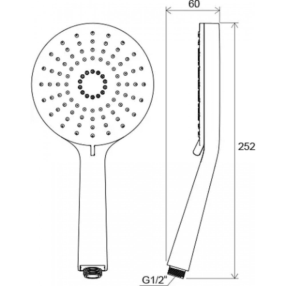 Душевая лейка Flat XXL 3 функции диаметр 140 мм 961.00