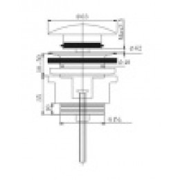 Донный клапан для раковины хром. Размер 70х70х75 мм (замена артикула на AZ-105-CHR)