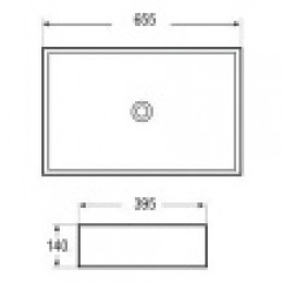 AZ-416 Накладная раковина прямоугольная 65,5*39.5*14  см