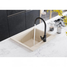 Смеситель Линдос для кухни, черный матовый