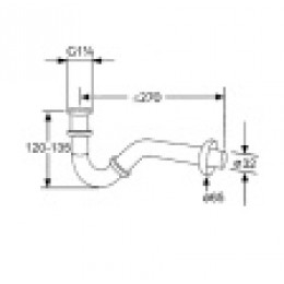 Трубчатый сифон для биде G 1 1/4, арт. 1031105-00