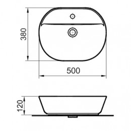 AZ-2202 раковина накладная ( 500*380*120)