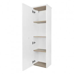 Пенал LAURA подвесной БЕЛЫЙ ГЛЯНЕЦ левый ручка СЕРЕБРО (390*1340*300)