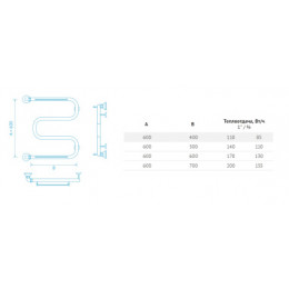 Полотенцесушитель Вид 38 (1") М-образный 60*50 (некомплект)