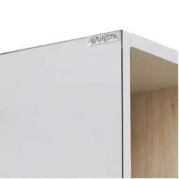 Сканди Шкаф-колонна  с зеркалом Белый/Дуб Верона