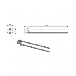 Полотенцедержатель (поворотный), 42 см CR 340.00