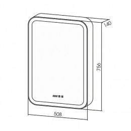 AZARIO зеркало-шкаф Фиджи 50 (508*756*140) правый, сенсор, часы, тепл/холод свет