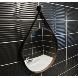 AZARIO зеркало Капитан D510 мм коричн кожа