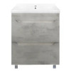 Комплект Тумба Florena 60 Светлый Бетон (810*610*470) с раковиной MONTE Neo 60